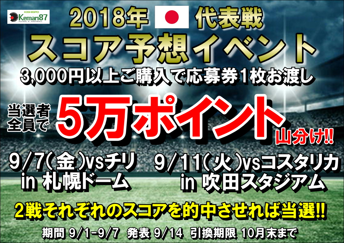 【 スコア予想イベント開催 】9/1～9/7